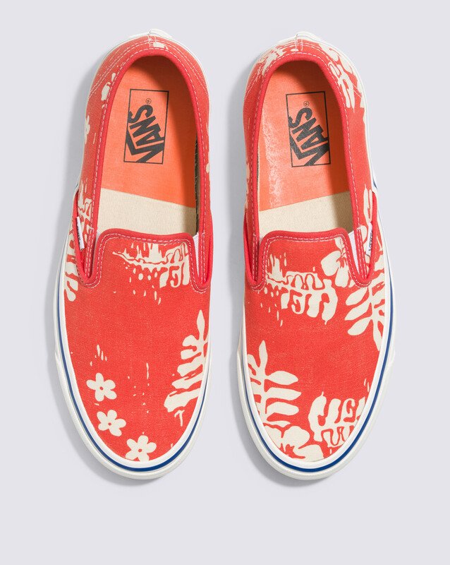 Tênis Slip-On Anaheim Factory Floral Orange