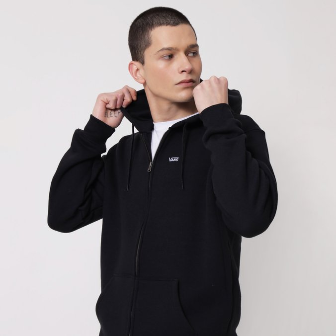 Moletom Basic Zip Hoodie Black