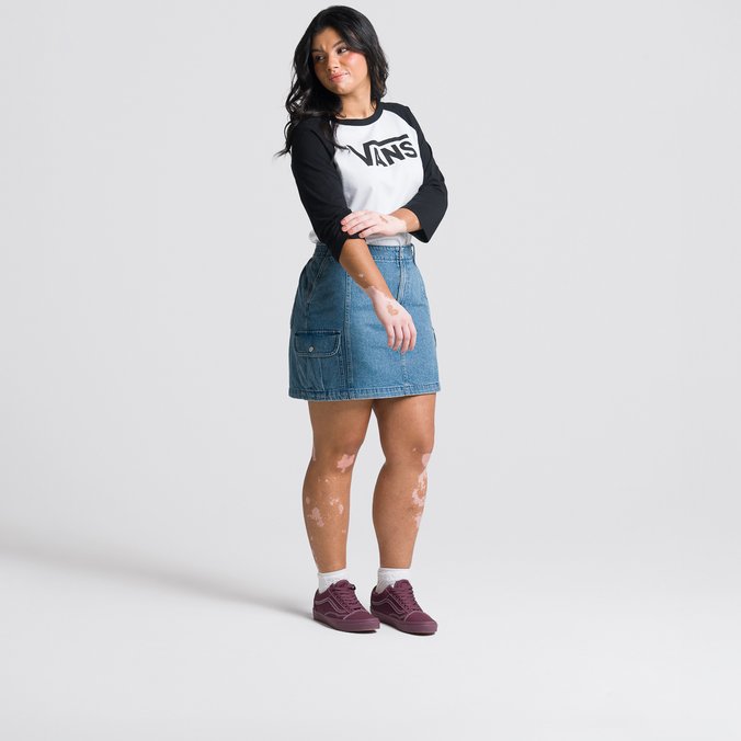 Camiseta Flying V 3/4 Raglan White Black