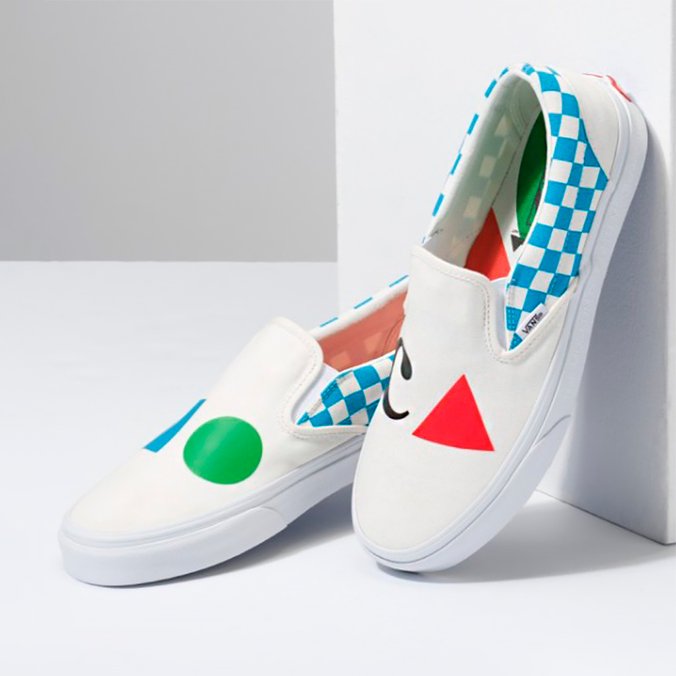 Tênis Slip-On Vans X Moca Logo Cyan