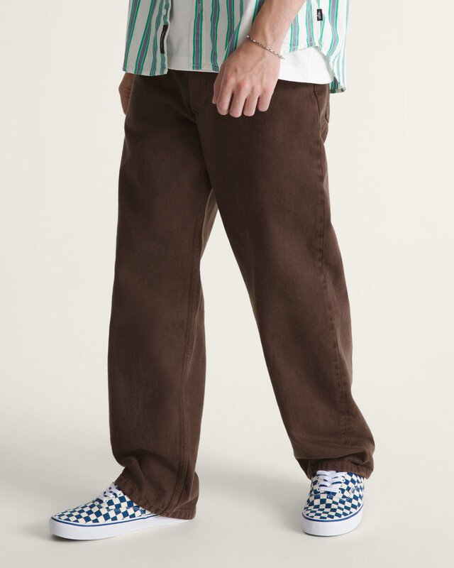 Calça Check 5 Loose Denim Dark Brown