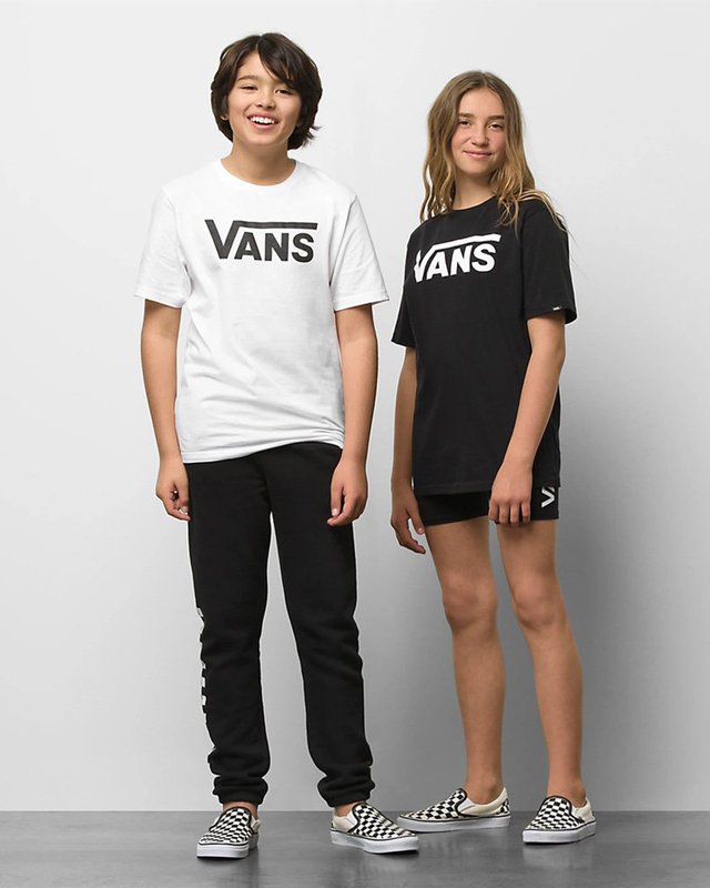 Camiseta Vans Classic Infantil Black White