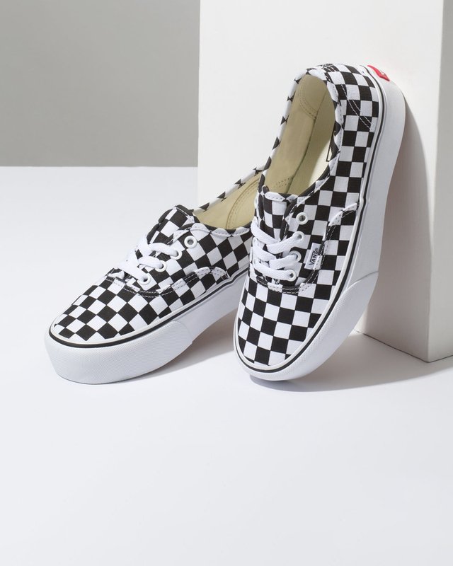 Tênis Authentic Plataforma Checkerboard True White