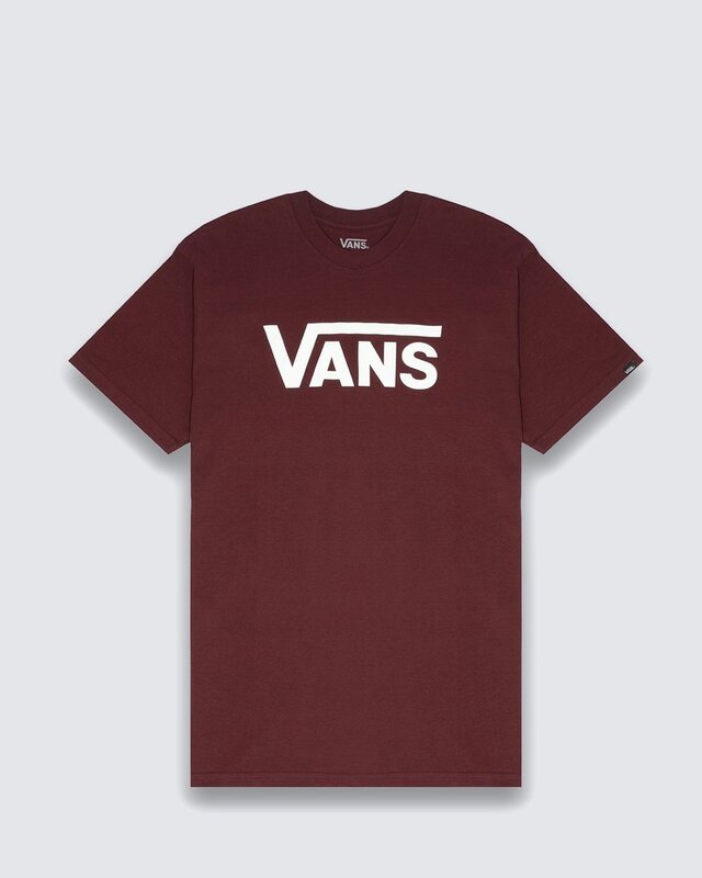 Camiseta Vans Classic Ss Burgundy White