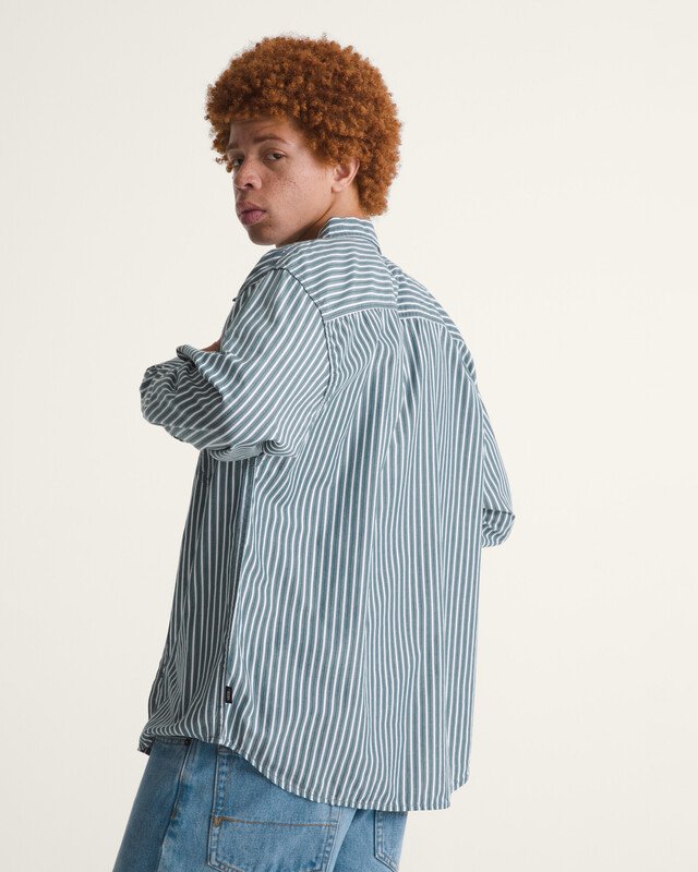 Camisa Manga Longa Lx Dobby Stripe Mystic Moss