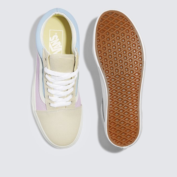Pastel yellow old skool store vans
