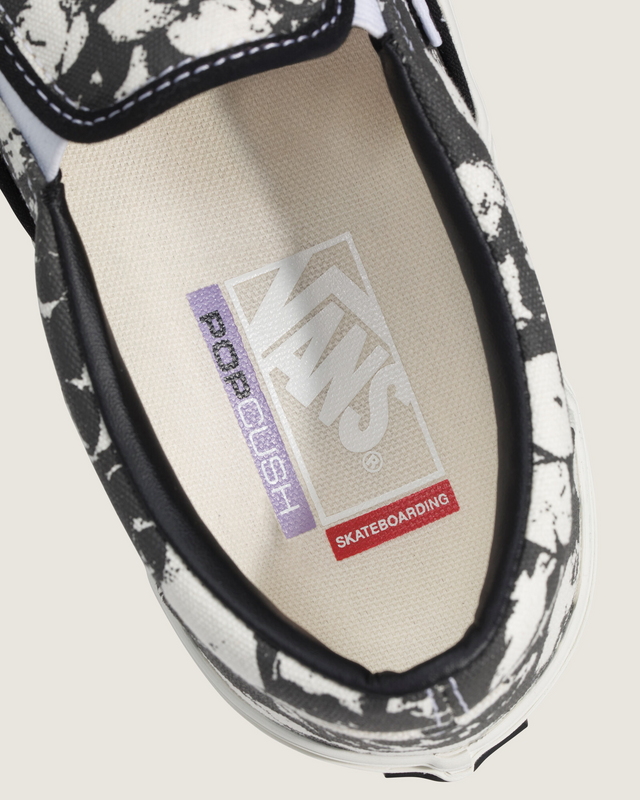 Tênis Skate Slip-On Skull Pile Black White Gum