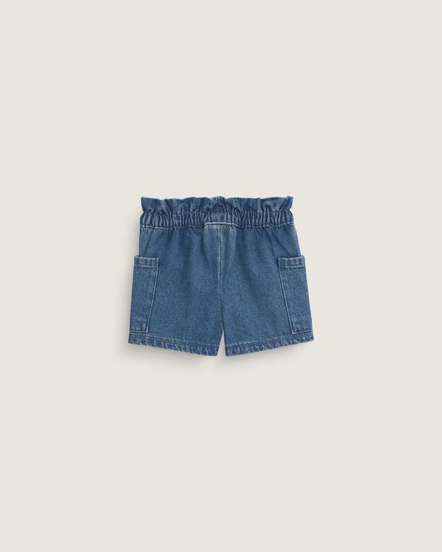 Short Infantil Joy Ruffled  Vintage Indigo