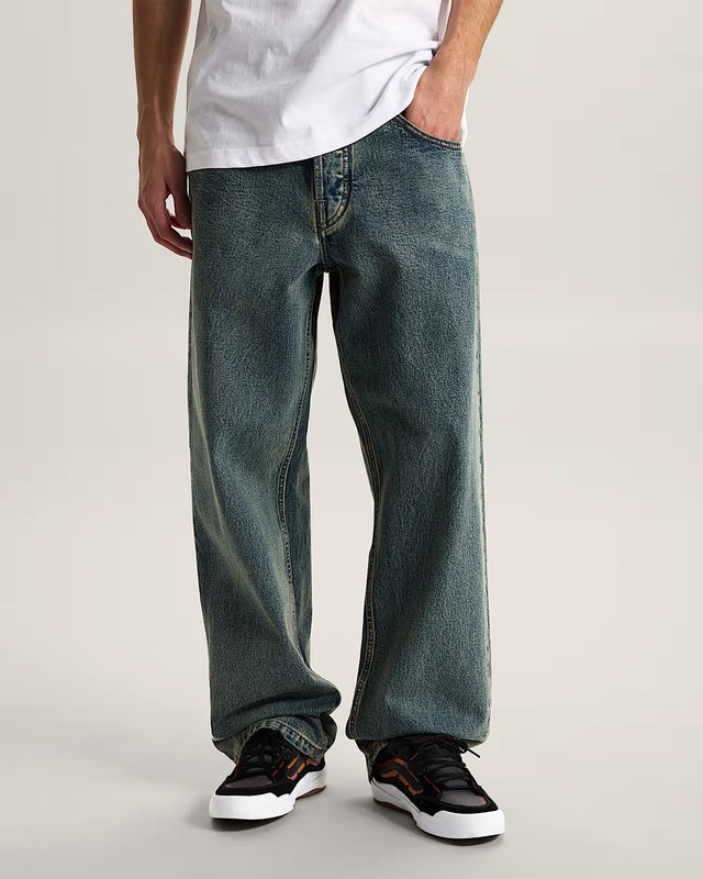 Calça Check 5 Loose Denim Dirty Wash