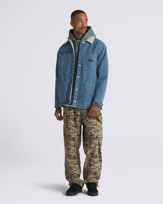 Jaqueta Drill Chore Denim Sherpa Stonewash Blue