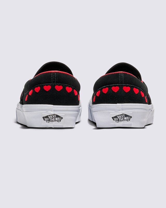 Tênis Slip-On Hearts Black Red