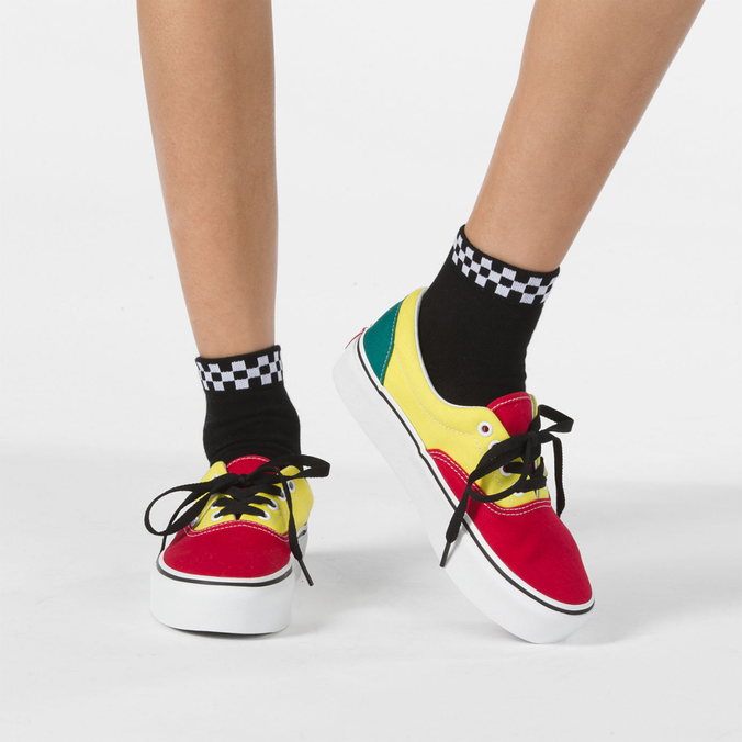 Meia Peek-A-Check Crew Black