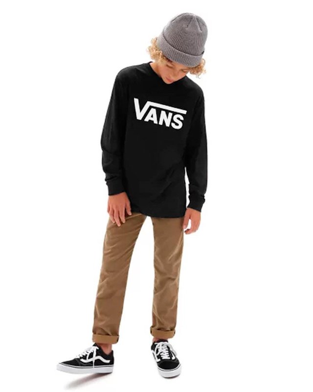 Camiseta Vans Classic Infantil Black White
