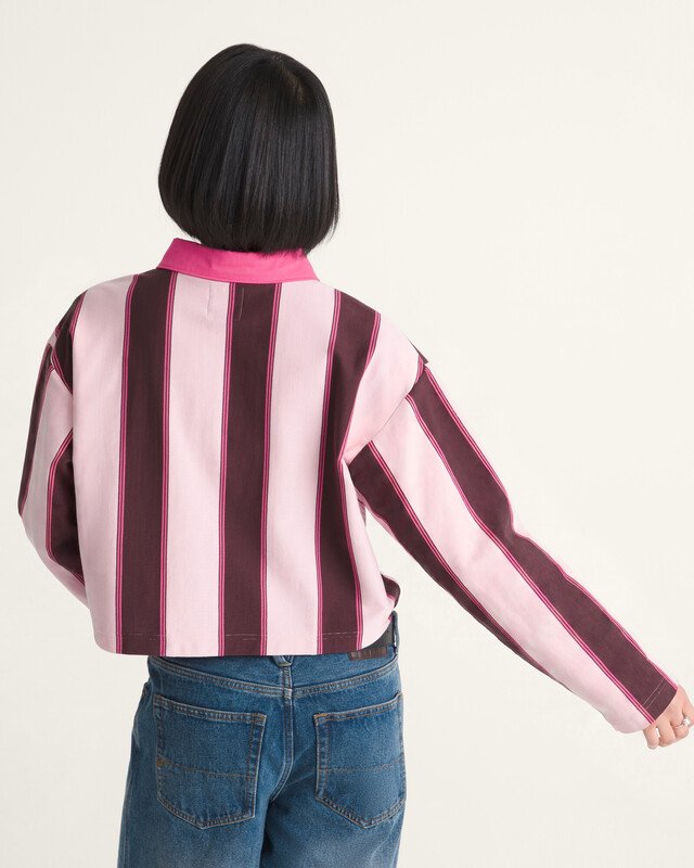 Camiseta Manga Longa Becky Rugby Coral Blush