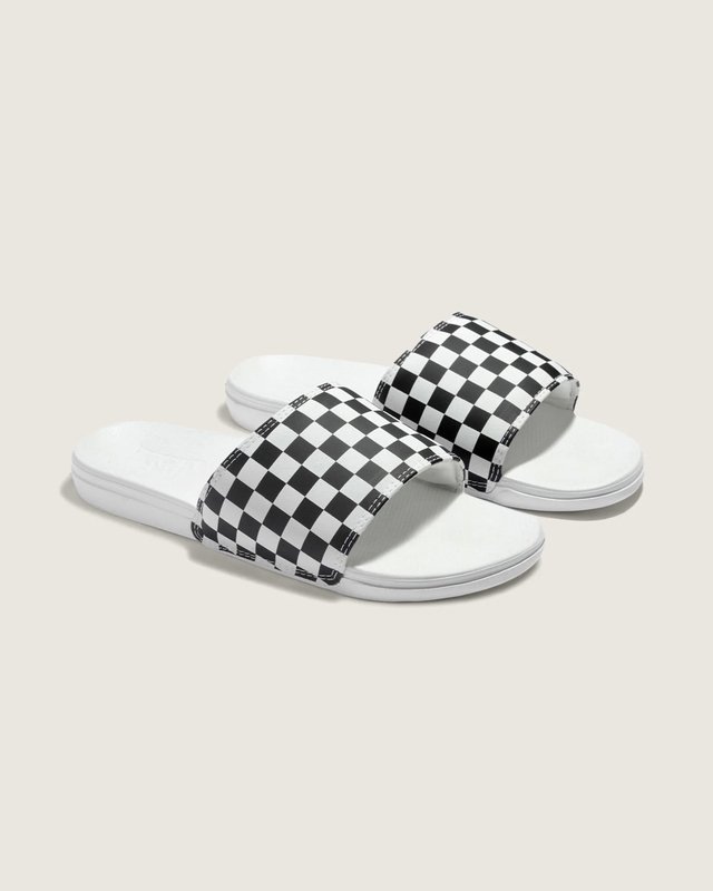 Chinelo Slide-On La Costa Checkerboard Black Marshmallow