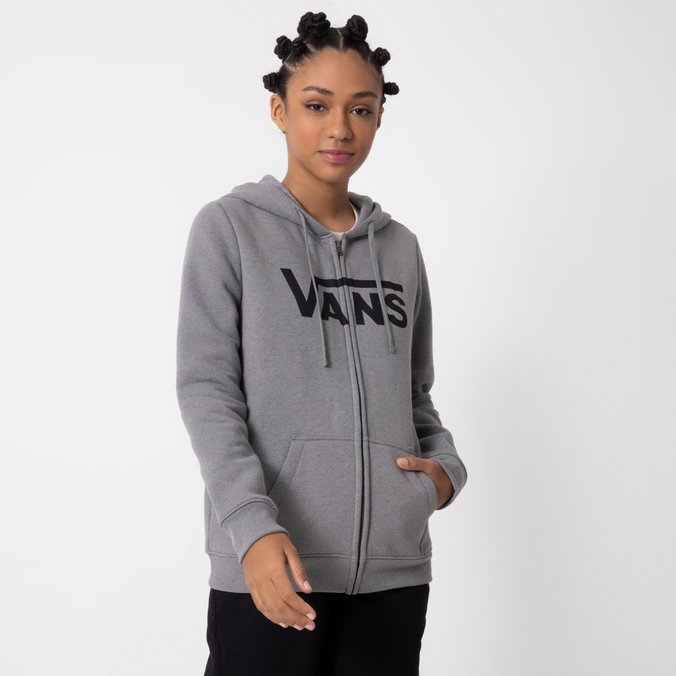 Moletom Flying V Zip Hoodie Grey Heather