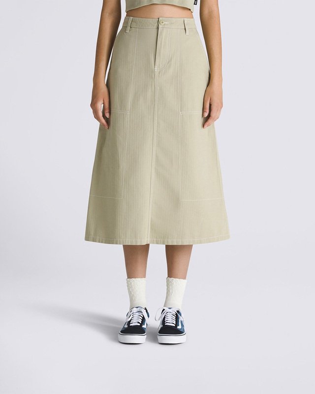 Saia Codey Long Flare Utility Skirt Warm Weather Elm