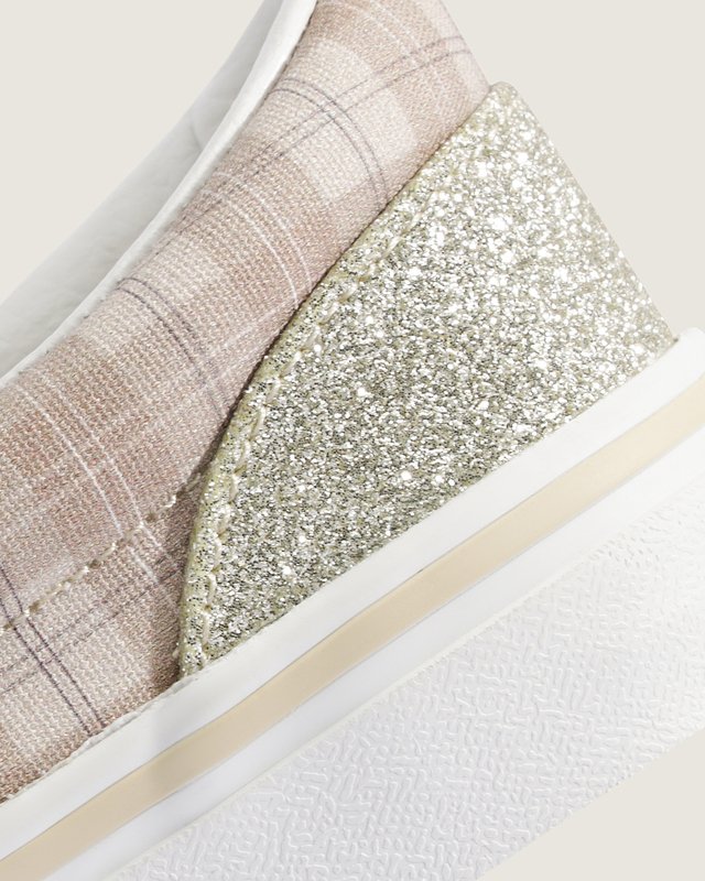 Tênis Slip-On Kids Incense Glitter Plaid Infantil