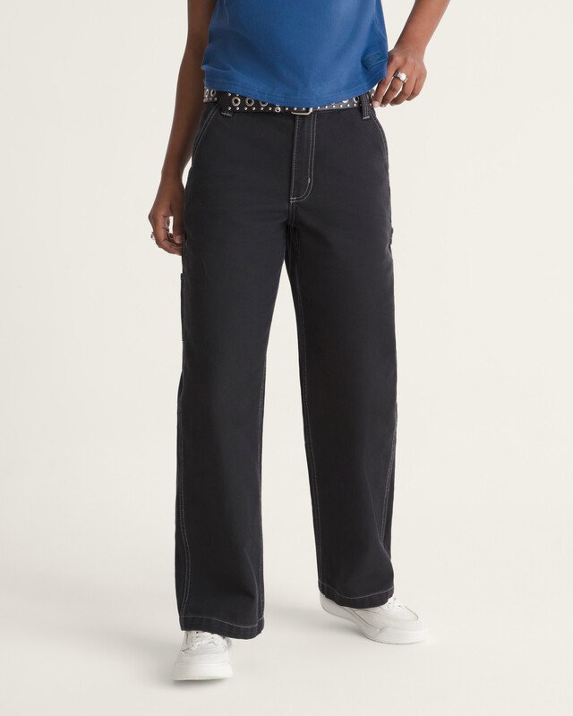 Calça Chore Mid Rise Straight Black