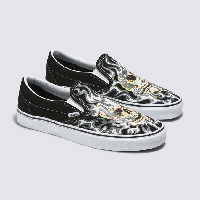Flaming vans slip on online