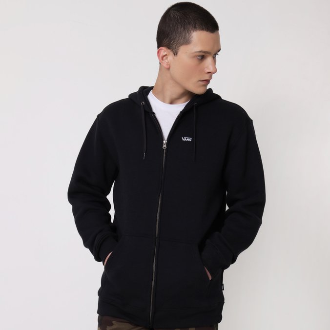 Moletom Basic Zip Hoodie Black
