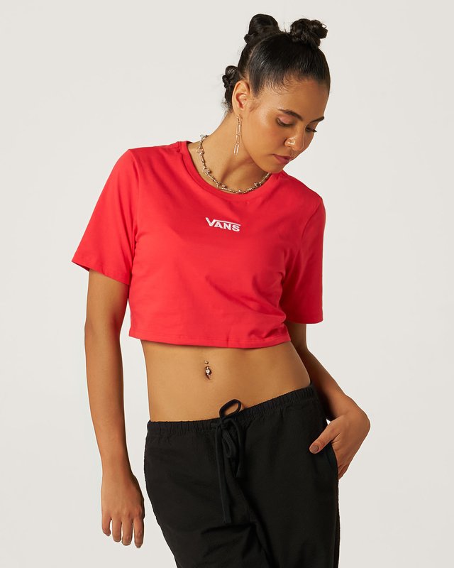 Camiseta Manga Curta Cropped Flying V Crimson Haze