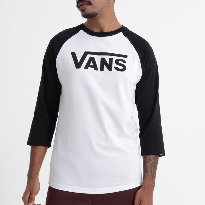 Camiseta Vans Classic Raglan White Black