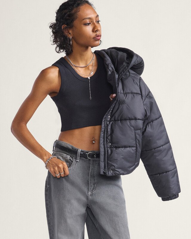 Jaqueta Mte Hillgate Cropped Puffer Black | Vans