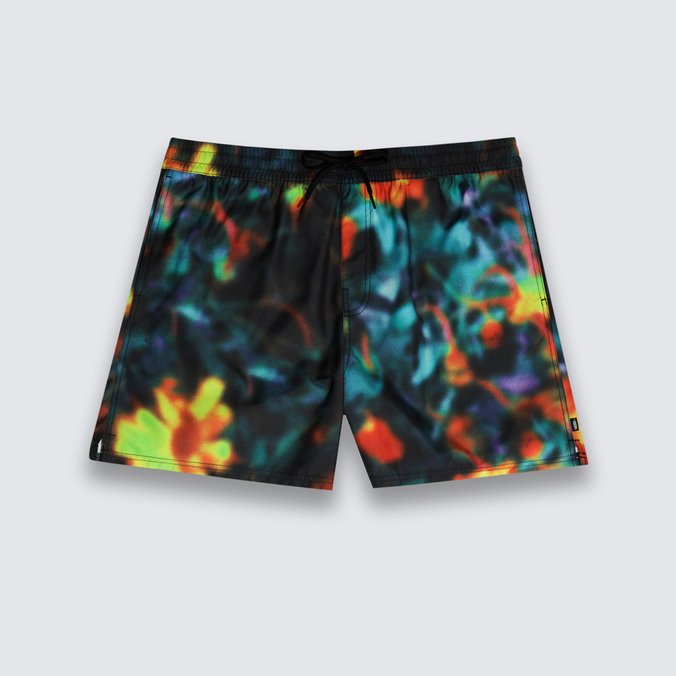 Boardshort Primary Print Elastic Black Multi