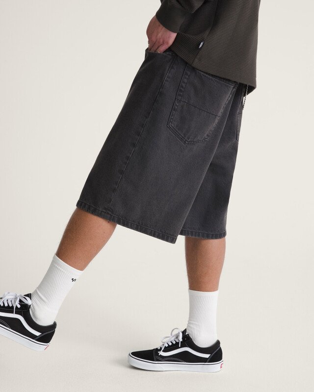 Bermuda Check-5 Baggy Denim Short Washed Black
