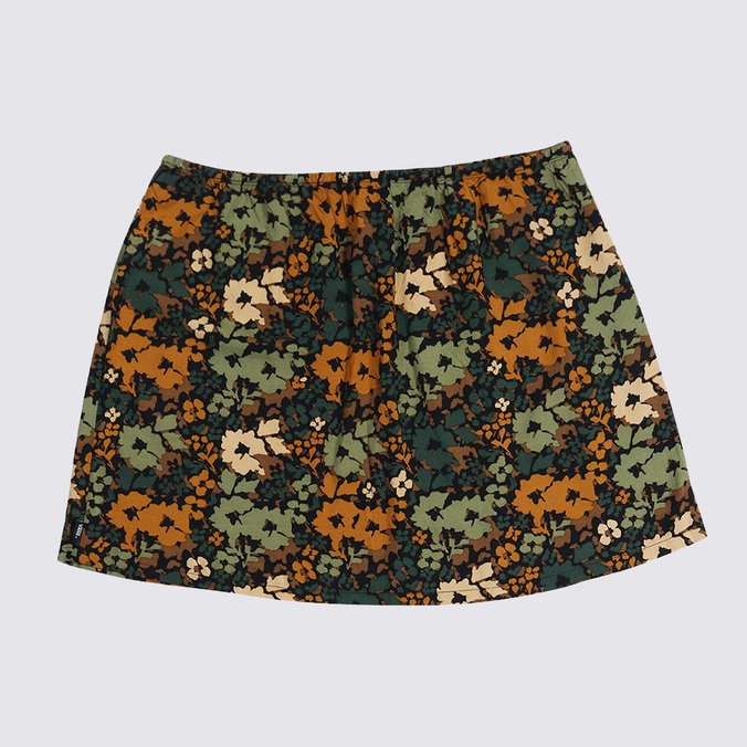 Saia Parksfield Skirt Camo Floral Loden Green White Vans