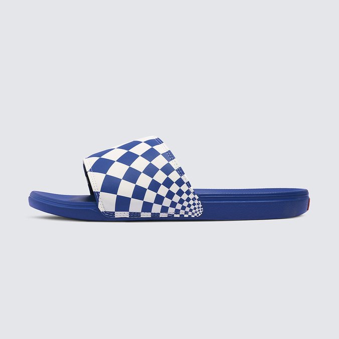 Chinelo Slide-On Radial Checkerboard Classic Navy