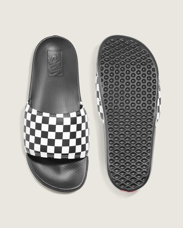 Chinelo Slide-On La Costa Checkerboard True White Black