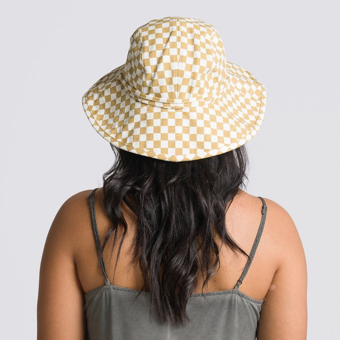 Chapéu Sunny Side Bucket Vans Checkerboard Day Pig Suede Gum Antelope