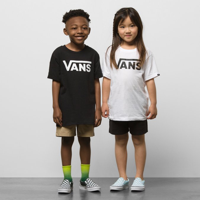 Camiseta Vans Classic Infantil White Black