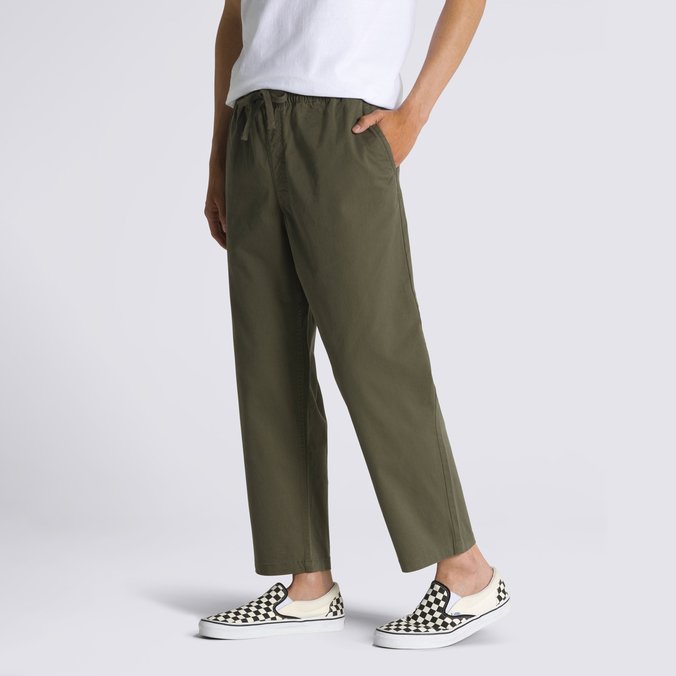 Calça Range Loose Cropped Elastic Waist Grape Leaf
