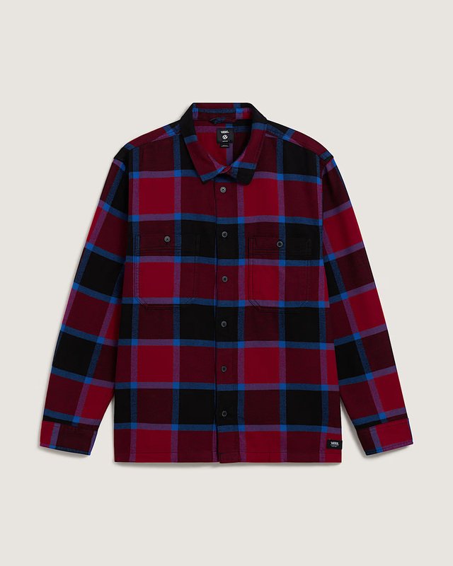 Camisa Ls Larkspur Plaid Flannel Bordeaux Black