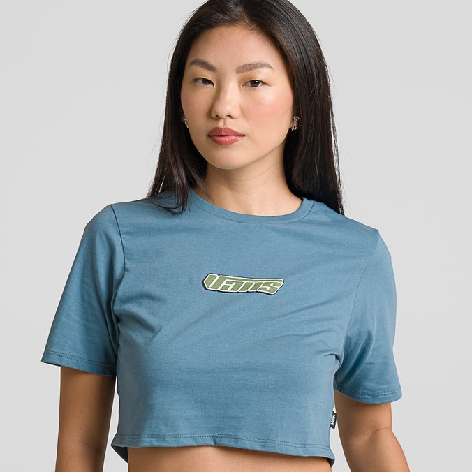 Camiseta Retro V Crew Crop II SS Bluestone