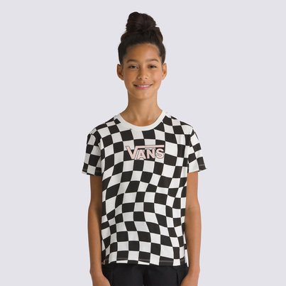 Camiseta Warped 66 Checkerboard Crew Girls Warped Checkerboard Black