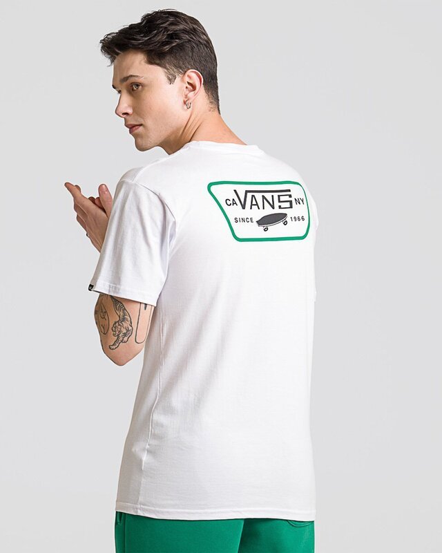 Camiseta Full Patch Back SS White Black Verdant Green