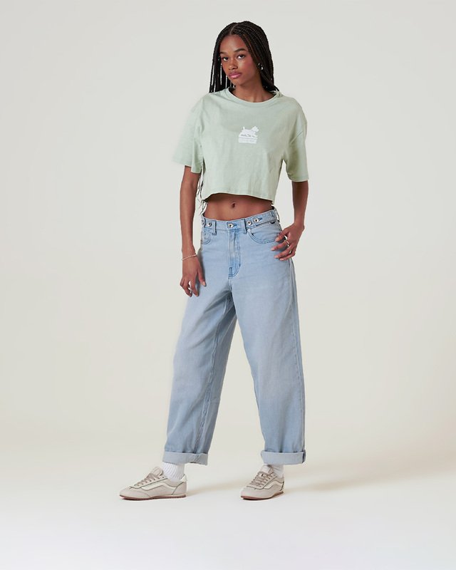 Camiseta Ss Scottie Relaxed Crop Gray Olive