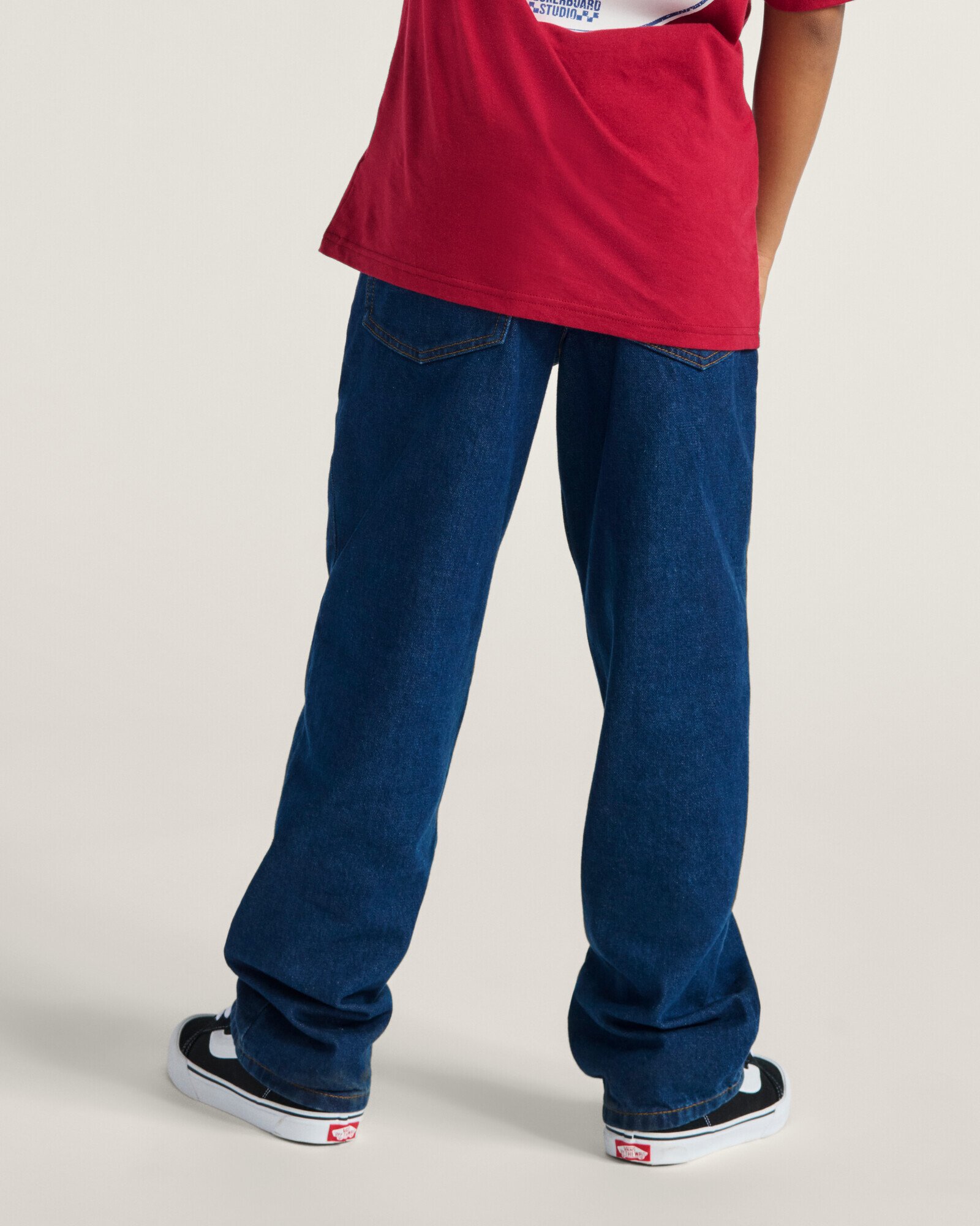 【DIANTE】ROLL UP LOOSE DENIM Calça Check-5 Loose Denim Midnight Infantil | Vans