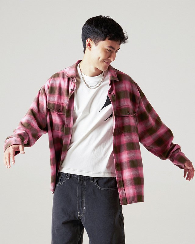 Camisa Ls Bixby Plaid Flannel Coal Brown Pink Dawn