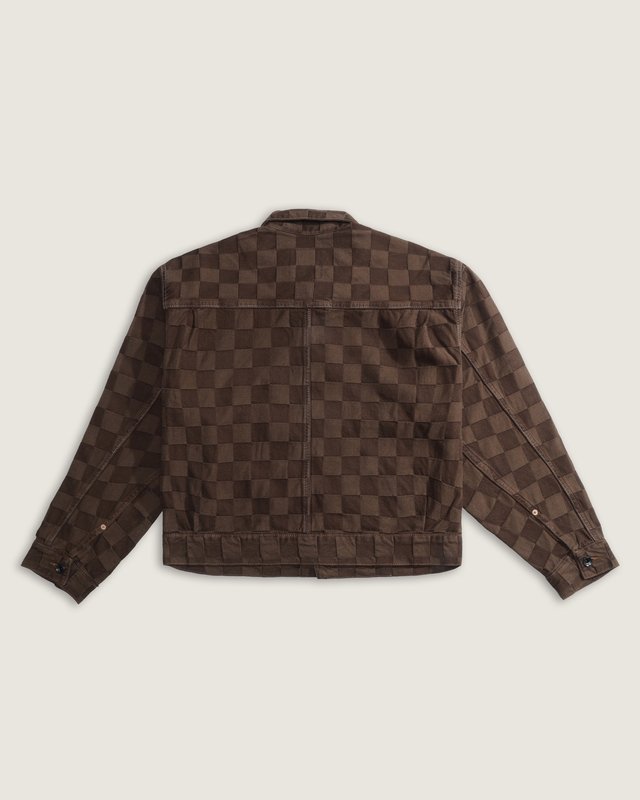 Jaqueta Check-5 Checkerboard Denim Trucker Demitasse
