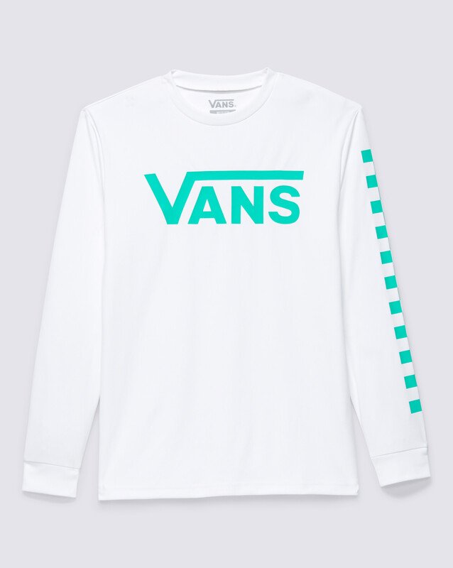 Camiseta Vans Classic Checker Sun Ls White Waterfall Infantil