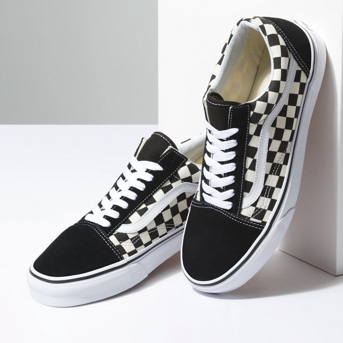 Old skool checkerboard vans hot sale