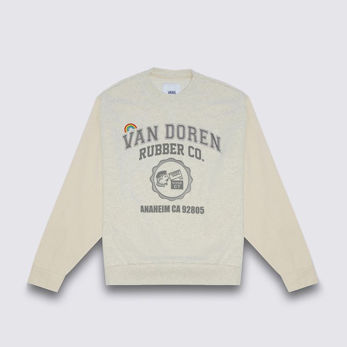 Moletom Anaheim Sidewall Crew Oatmeal Heather Black