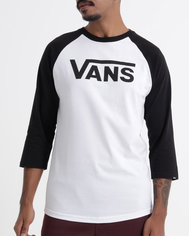 Camiseta Vans Classic Raglan White Black