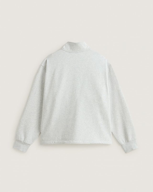 Moletom Full Zip Mock Neck Fleece Ash Heather