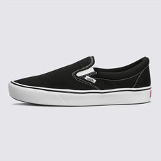 O visual clássico da Vans com um PLUS em conforto! Revigoramos o perfil clássico do Vans Slip-On com a tecnologia de conforto ComfyCush, dando ao Classic ComfyCush Slip-On um caimento de primeira classe que proporciona a sensação de andar sobre as nuvens. O Comfycush Slip-On possui o visual clássico que você já conhece combinado com uma sola comoldada, onde a entressola em espuma Comfycush e o solado de borracha formam uma peça única, oferecendo conforto, durabilidade e aderência. Os novos forros supressores de umidade em tecido mesh são aplicados em toda a parte interna do calçado, em uma peça única e absorvem o suor e a umidade, levando-os para a parte externa do calçado para que sejam evaporados. Enquanto o cabedal de lona na cor preta contrasta com a lateral do solado e proporciona um visual clássico, os colarinhos acolchoados e o contraforte na parte traseira proporcionam mais estabilidade em uma experiência na qual o conforto é essencial.